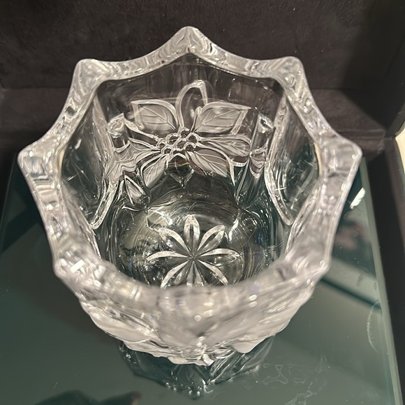 Mikasa Festive Poinsettia Votive Candleholder 3.5" high - Picture 2 of 5